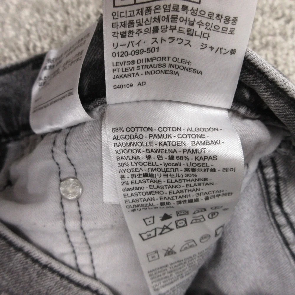 Levis Jeans Mens 31x32 Gray 502 Regular Tapered Faded Acid Wash Denim Pants Flex